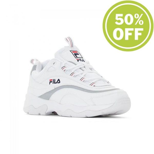 Fila Ray Low Wmn Women's Sneakers - White/Silver,NZ 516-24871